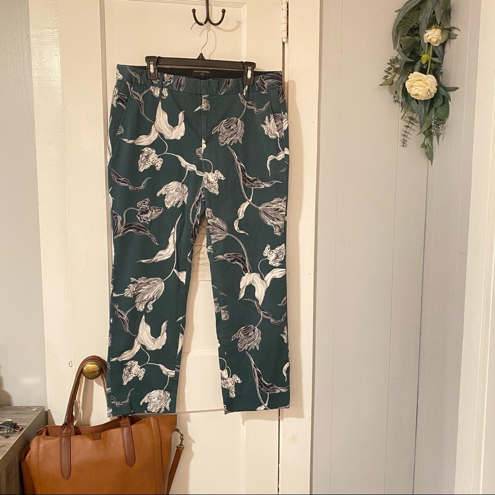Banana Republic - Green Floral Business Pants